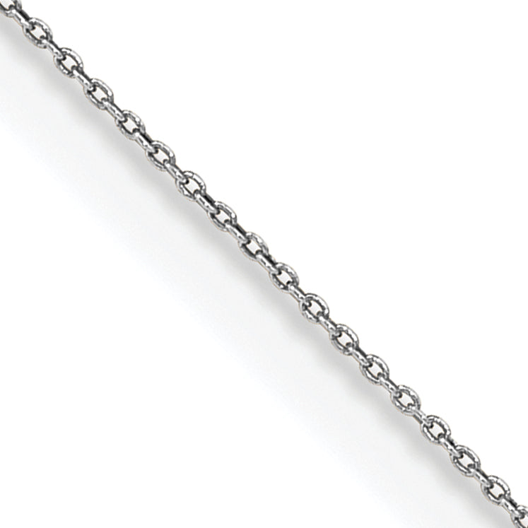 14K White Gold 24 inch .75mm Cable with Spring Ring Clasp Pendant Chain