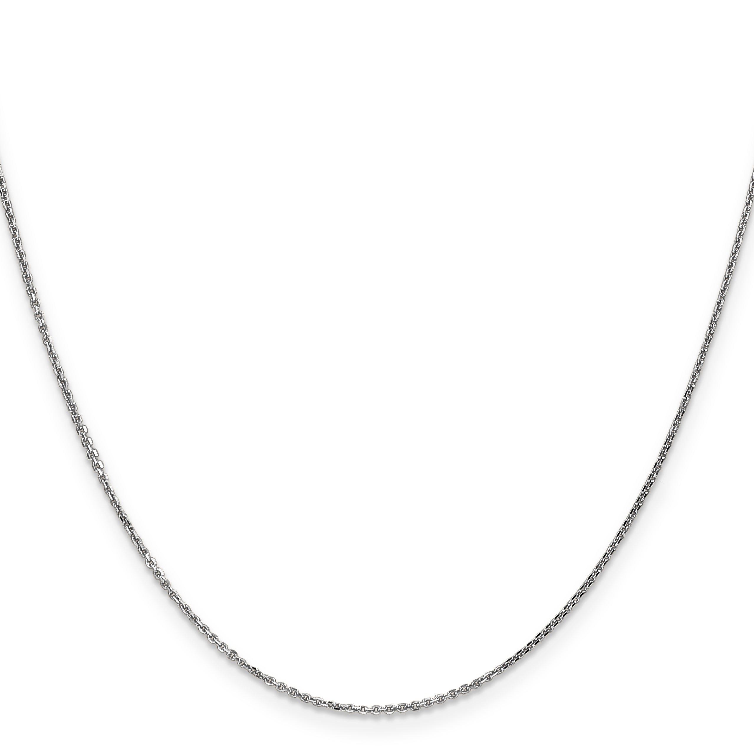 14K White Gold 30 inch .95mm Diamond-cut Cable with Lobster Clasp Chain