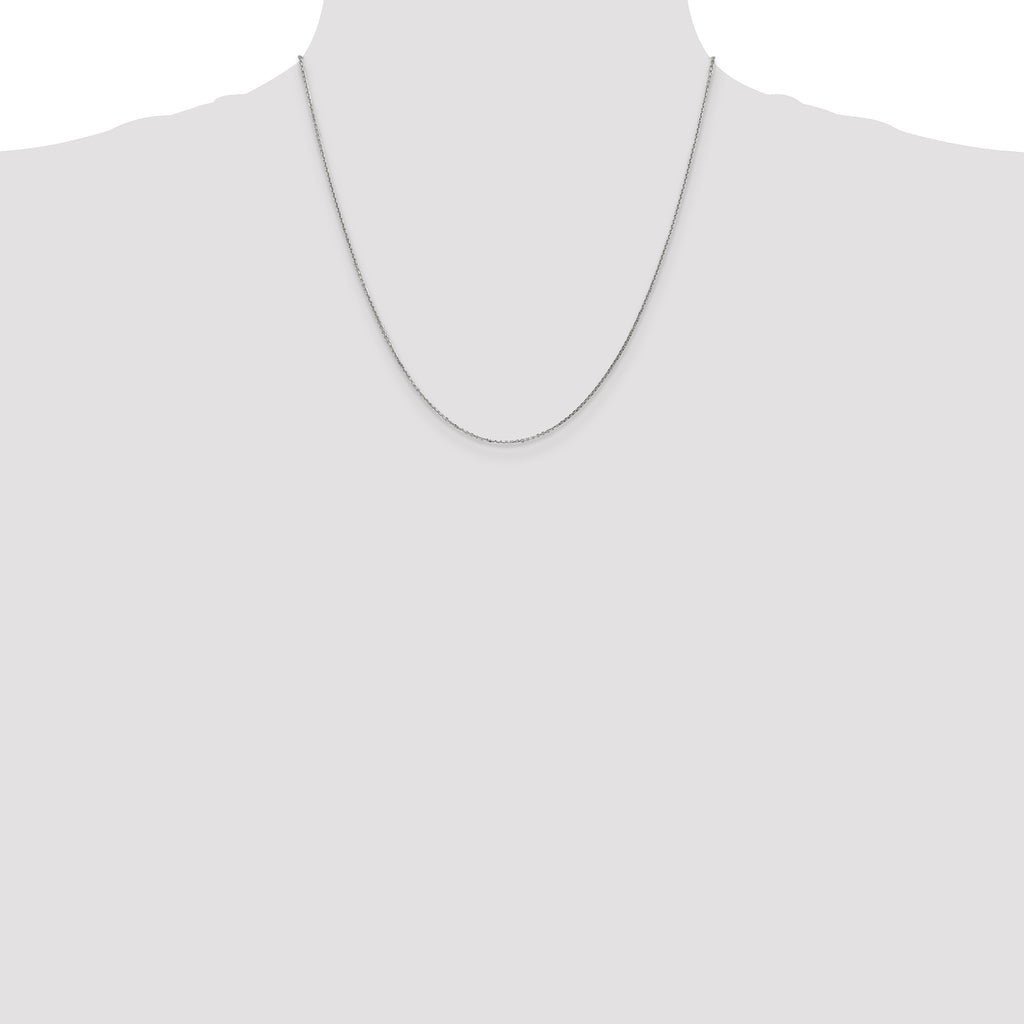 14K White Gold .95mm Diamond-Cut Cable with Lobster Clasp Chain