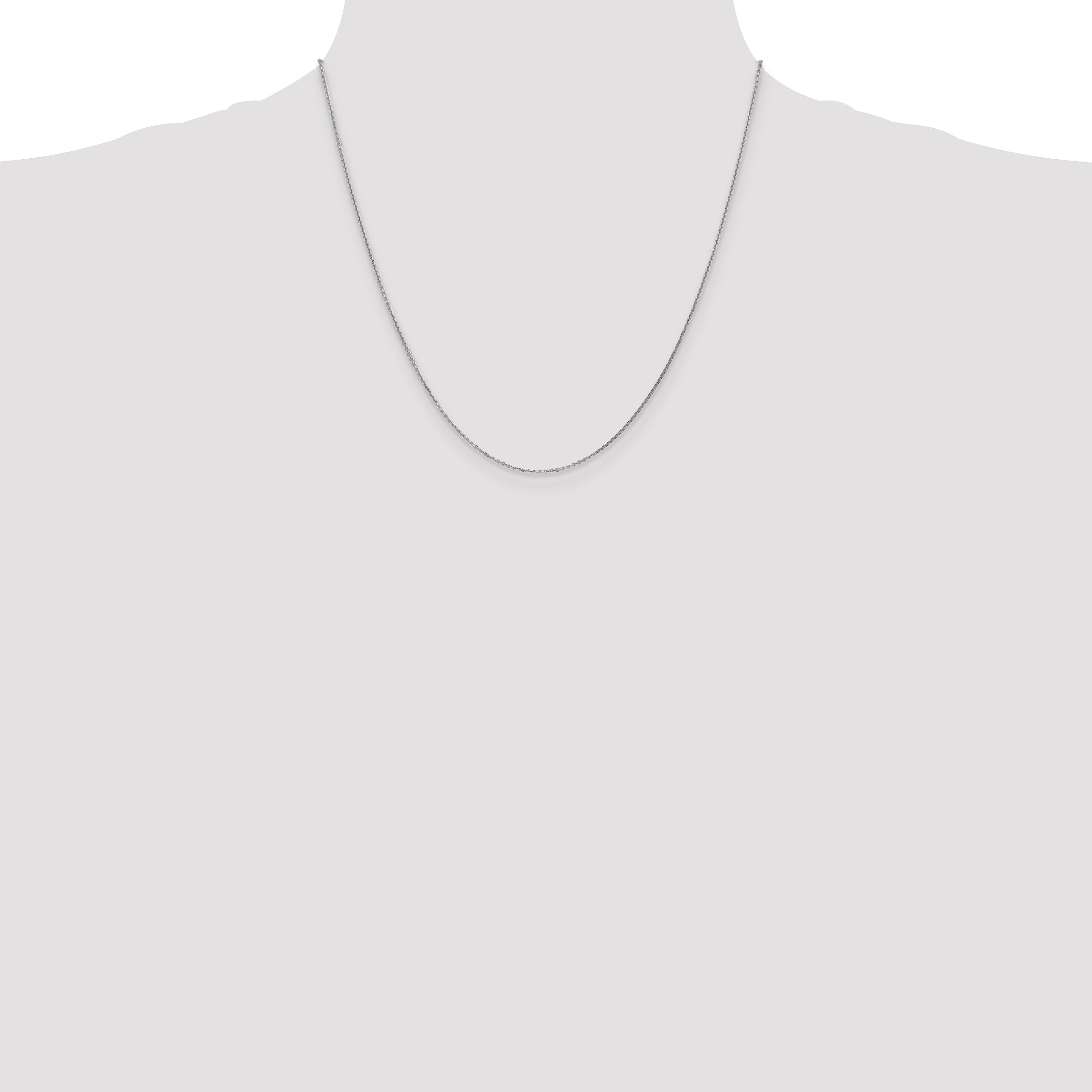 14K White Gold .95mm Diamond-Cut Cable with Lobster Clasp Chain