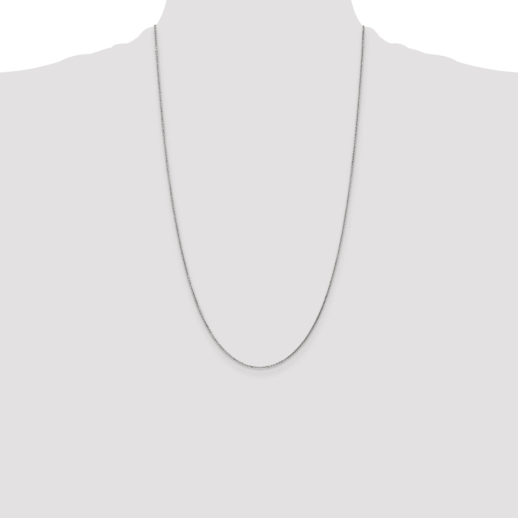 14K White Gold .95mm Diamond-Cut Cable with Lobster Clasp Chain