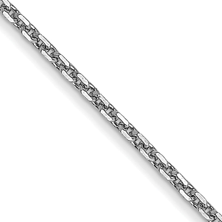 14K White Gold .95mm Diamond-Cut Cable with Lobster Clasp Chain