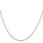 14K White Gold .6mm Diamond-Cut Round Open Link Cable with Spring Ring Clasp Chain