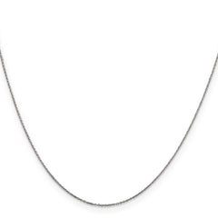 14K White Gold 24 inch .6mm Diamond-cut Round Open Link Cable with Spring Ring Clasp Chain