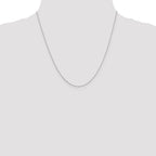 14K White Gold .6mm Diamond-Cut Round Open Link Cable with Spring Ring Clasp Chain