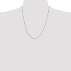 14K White Gold .6mm Diamond-Cut Round Open Link Cable with Spring Ring Clasp Chain