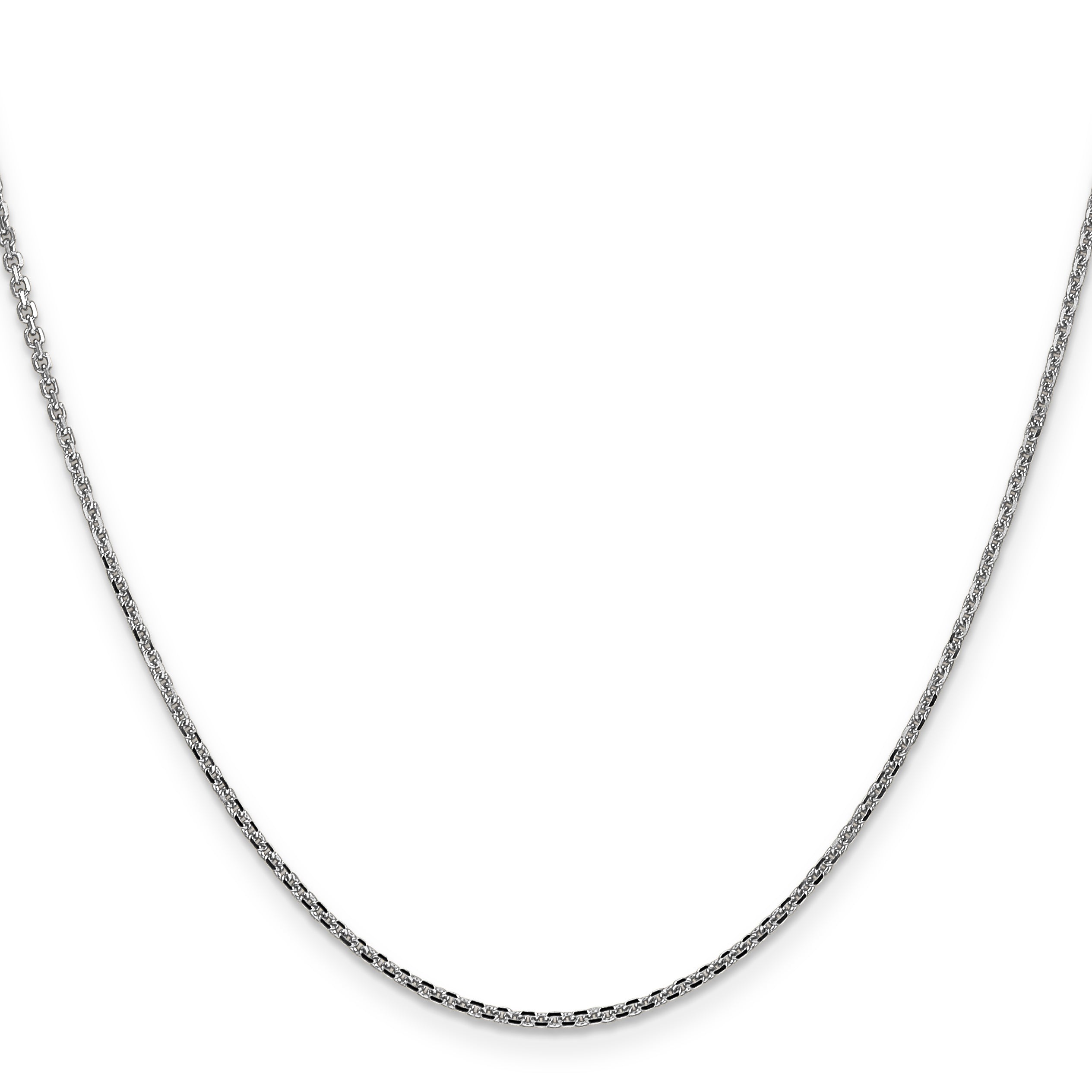 14K White Gold 1.45mm Diamond-Cut Cable with Lobster Clasp Chain
