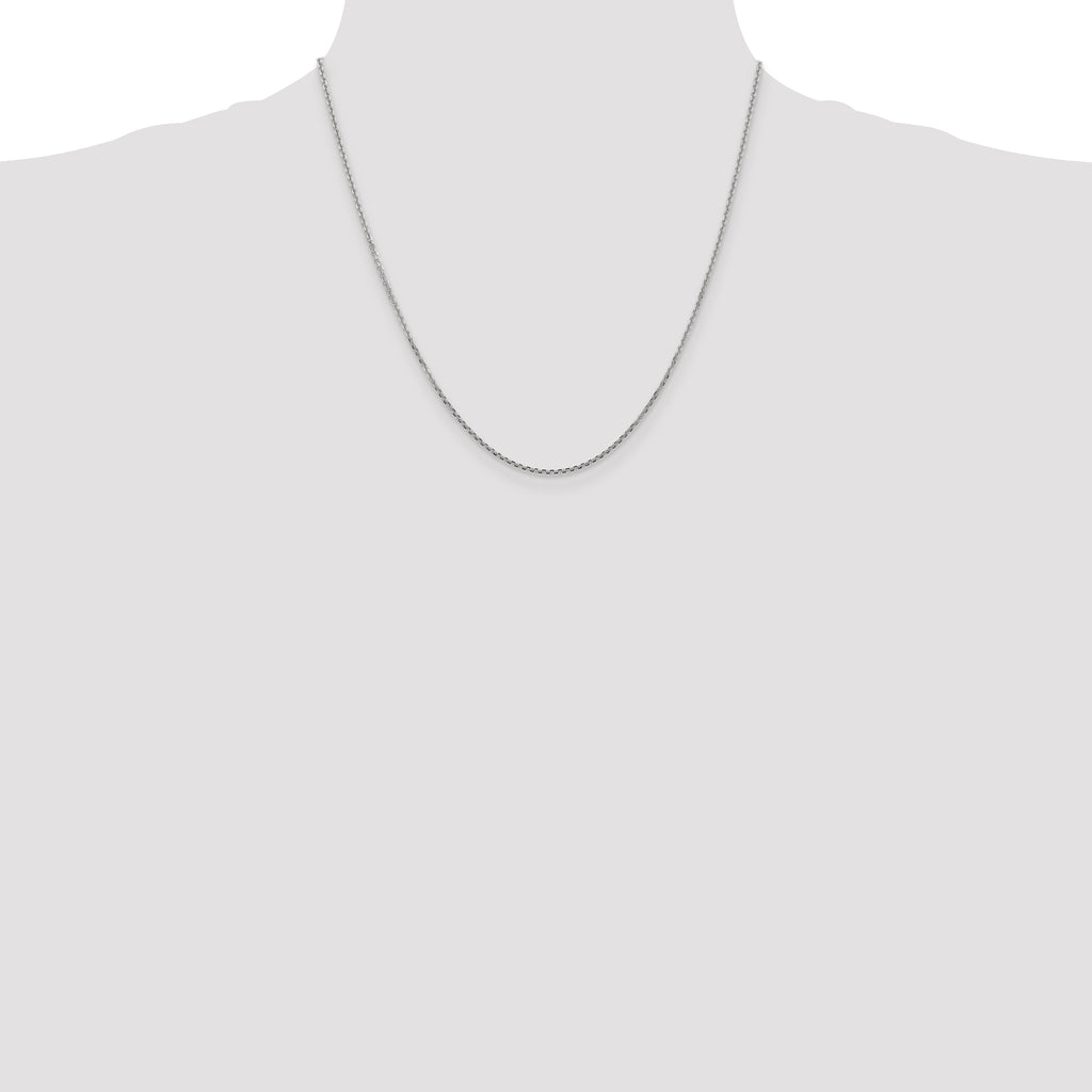 14K White Gold 1.45mm Diamond-Cut Cable with Lobster Clasp Chain