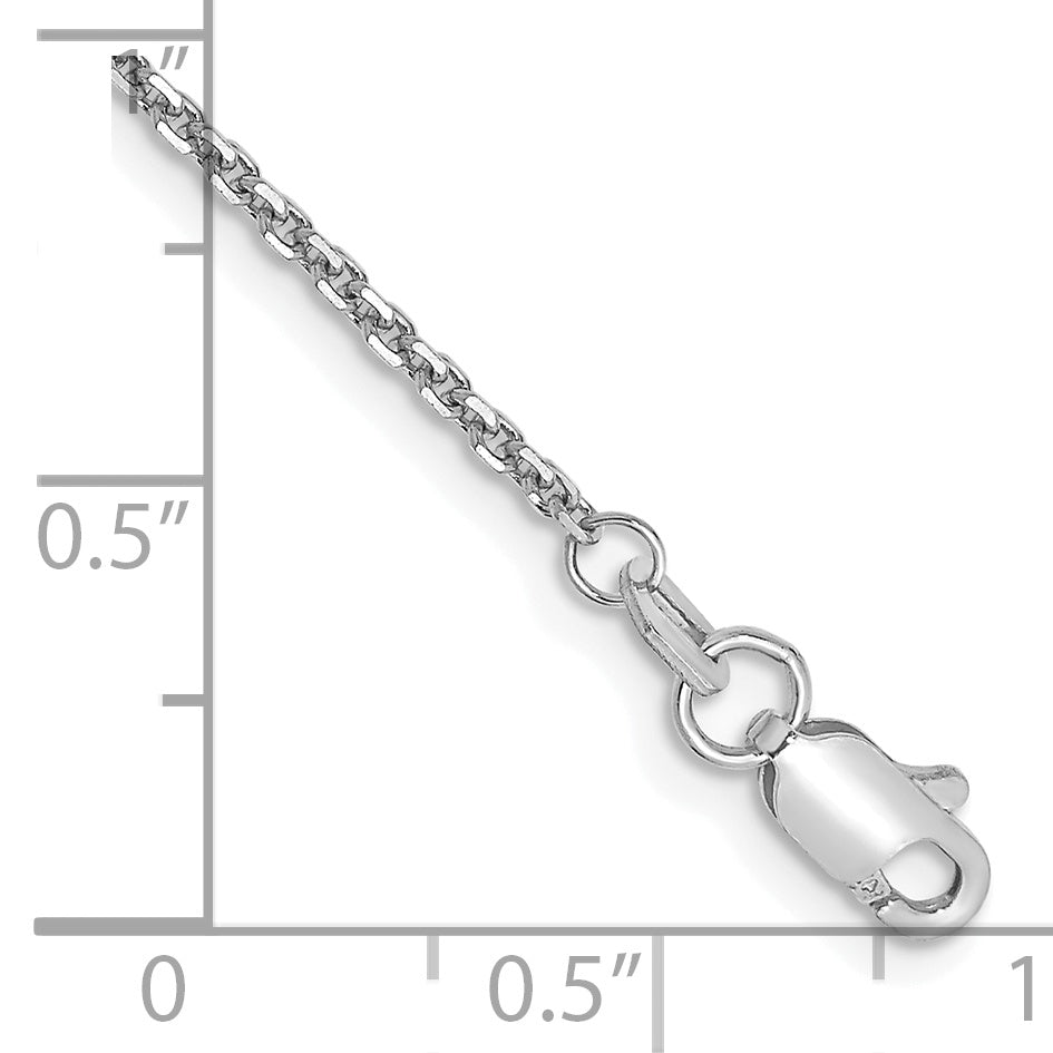 14K White Gold 1.45mm Diamond-Cut Cable with Lobster Clasp Chain