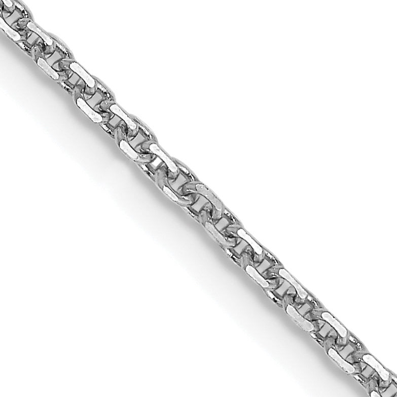 14K White Gold 1.45mm Diamond-Cut Cable with Lobster Clasp Chain