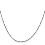 14K White Gold Solid Diamond-Cut Cable Chain Necklace 1.65mm