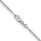 14K White Gold 1.65mm Diamond-Cut Cable with Lobster Clasp Chain