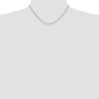 14K White Gold 1.65mm Diamond-Cut Cable with Lobster Clasp Chain