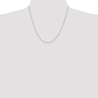 14K White Gold 20 inch .85mm Diamond-cut Spiga with Spring Ring Clasp Chain