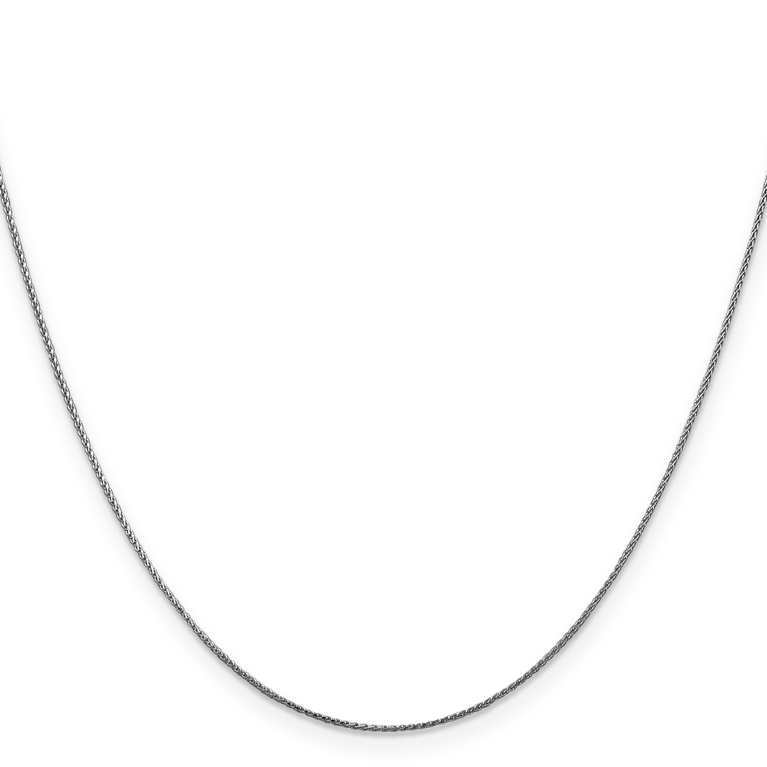 14K White Gold 30 inch .85mm Diamond-cut Spiga with Lobster Clasp Chain