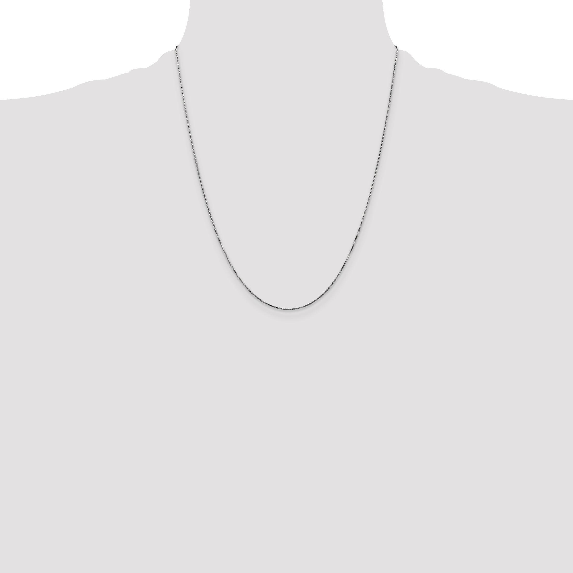 14K White Gold 22 inch .85mm Diamond-cut Spiga with Lobster Clasp Chain