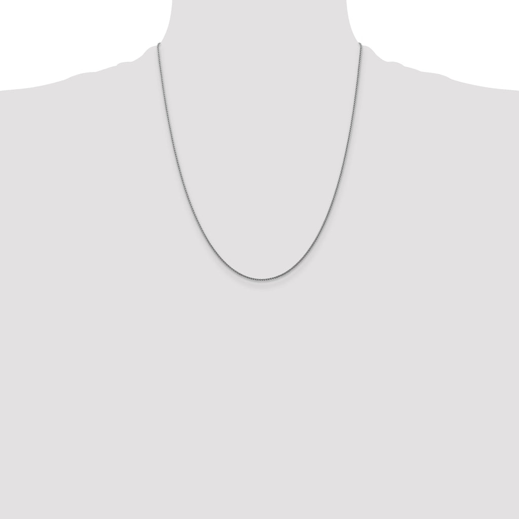 14K White Gold 22 inch 1.05mm Diamond-cut Spiga with Lobster Clasp Chain