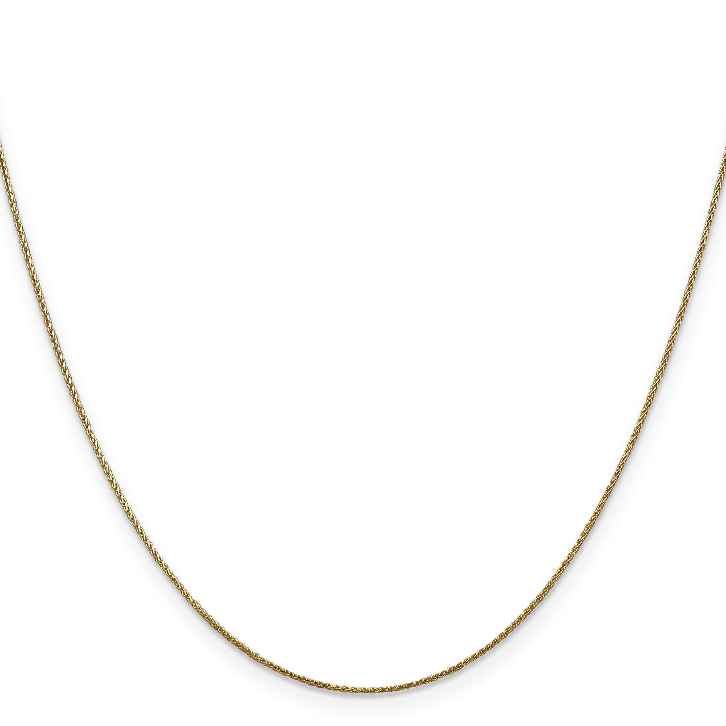 14K 30 inch .85mm Diamond-cut Spiga with Lobster Clasp Chain