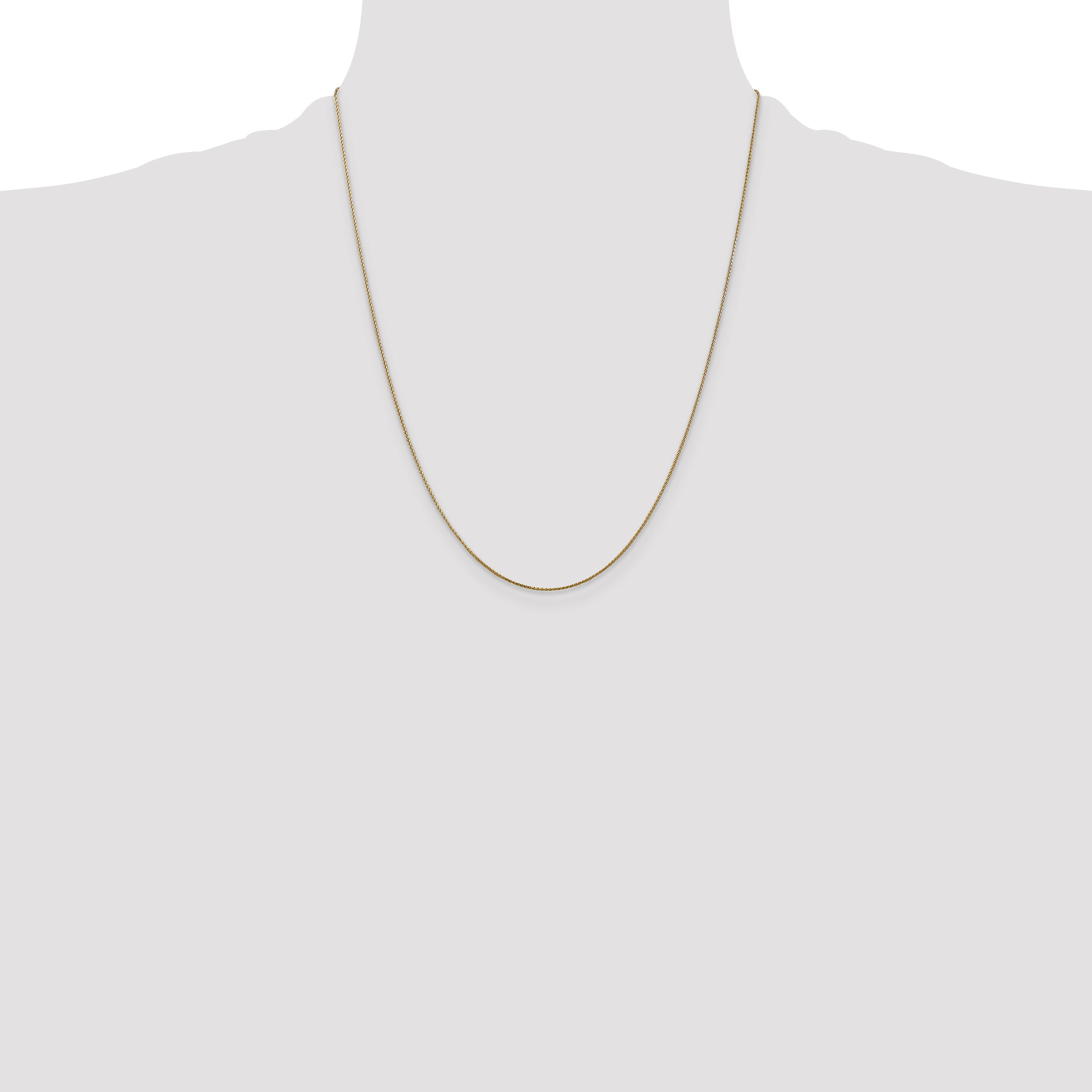 14K 22 inch .85mm Diamond-cut Spiga with Lobster Clasp Chain