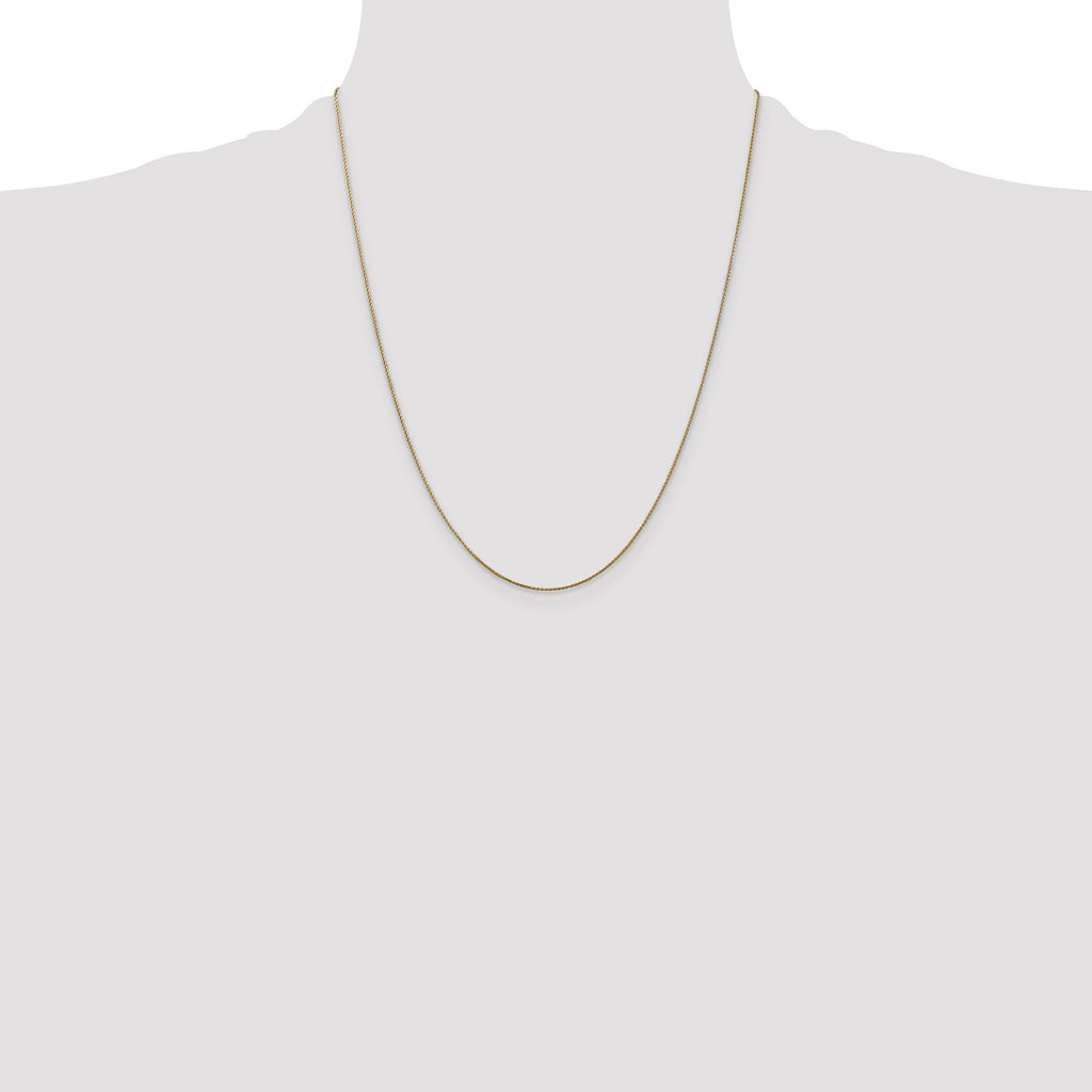14K 22 inch .85mm Diamond-cut Spiga with Lobster Clasp Chain