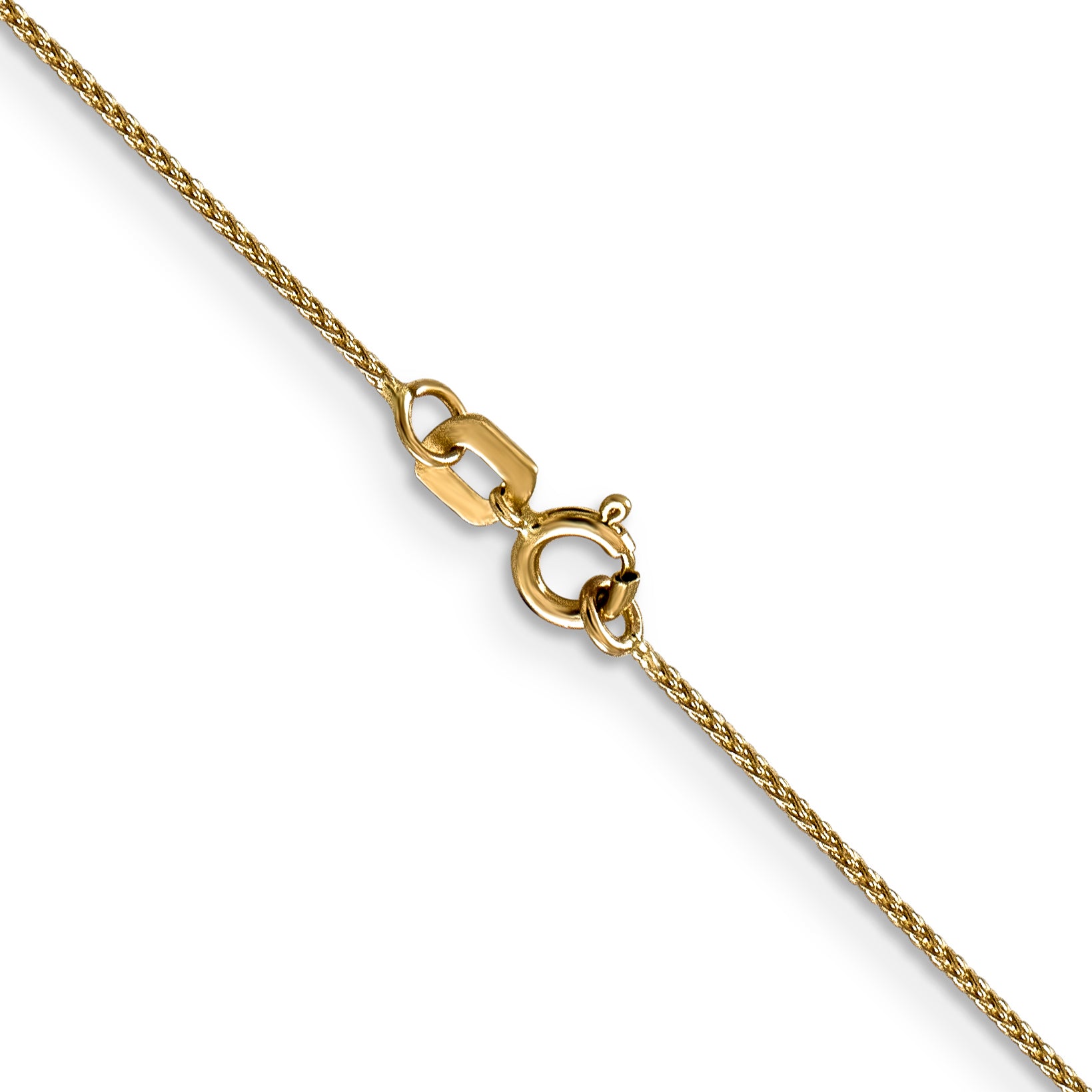 14K 24 inch .85mm Diamond-cut Spiga with Spring Ring Clasp Chain