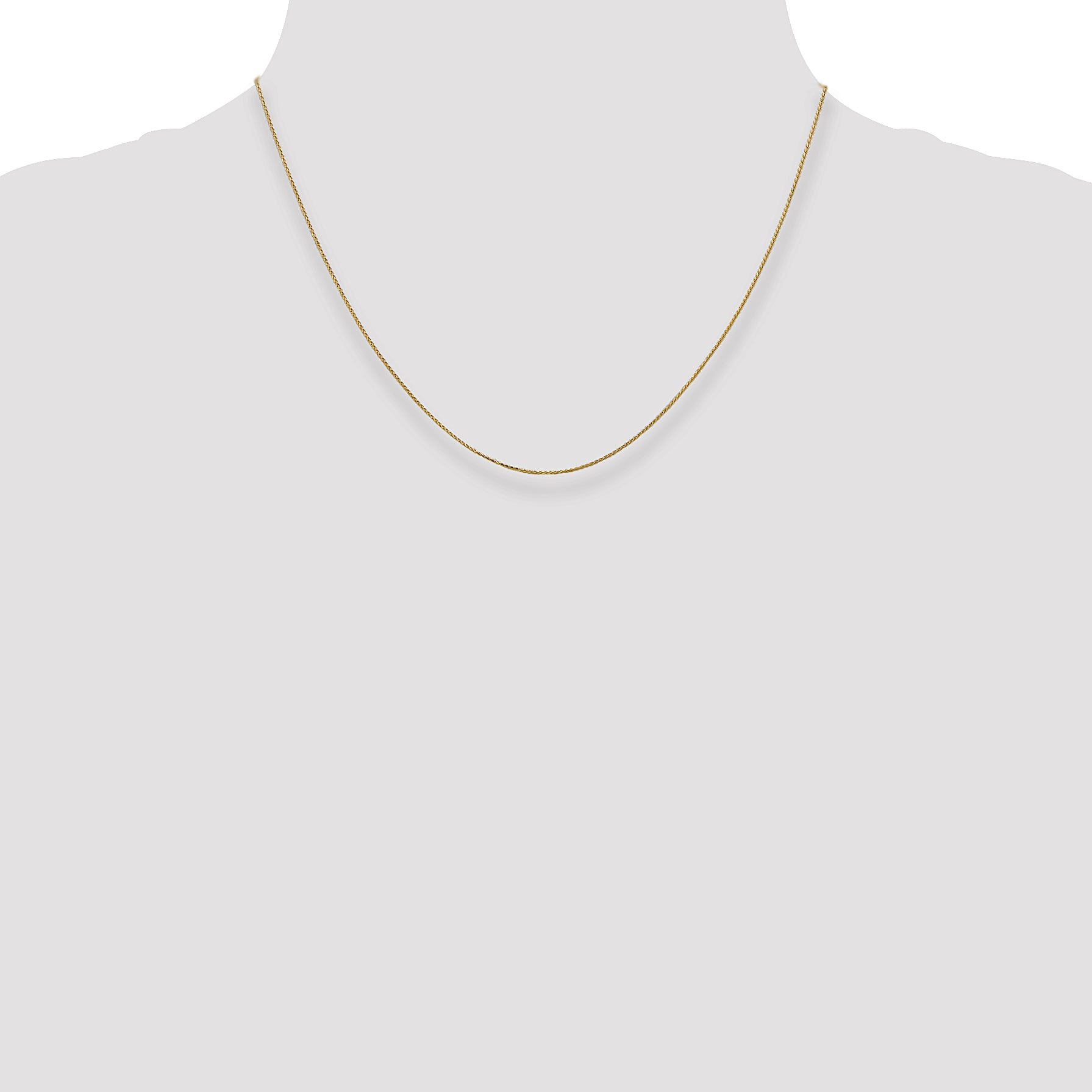 14K 18 inch .85mm Diamond-cut Spiga with Spring Ring Clasp Chain