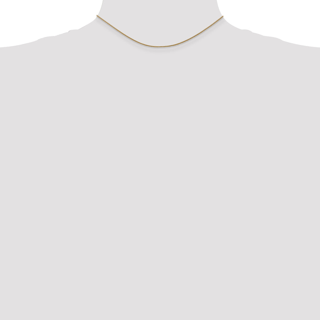 14K 14 inch 1.05mm Diamond-cut Spiga with Lobster Clasp Chain