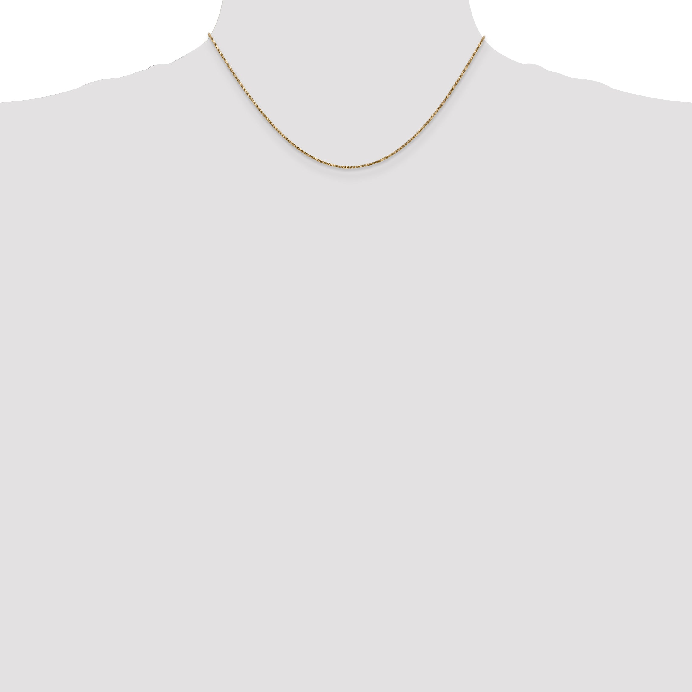 14K 16 inch 1.05mm Diamond-cut Spiga with Lobster Clasp Chain