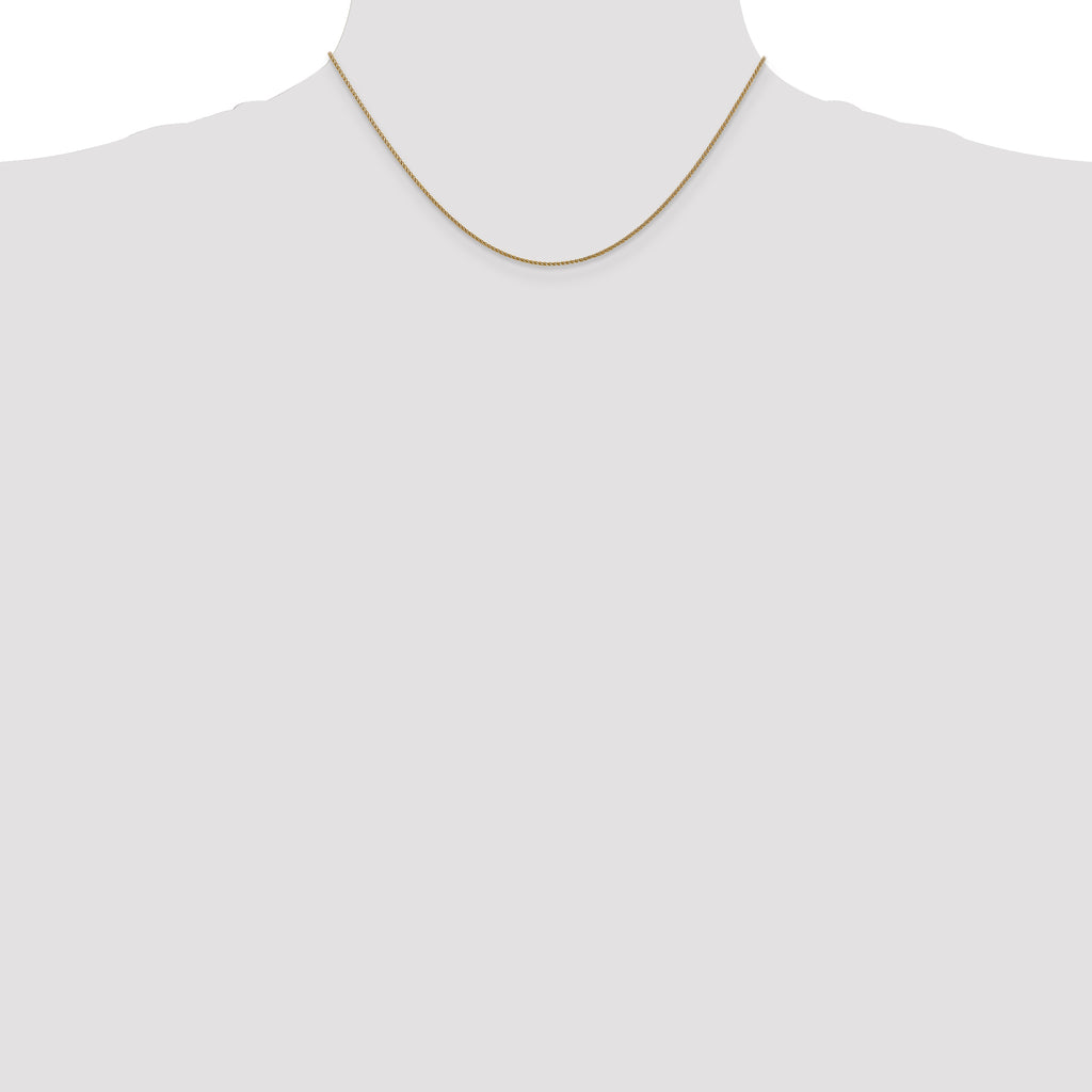 14K 16 inch 1.05mm Diamond-cut Spiga with Lobster Clasp Chain