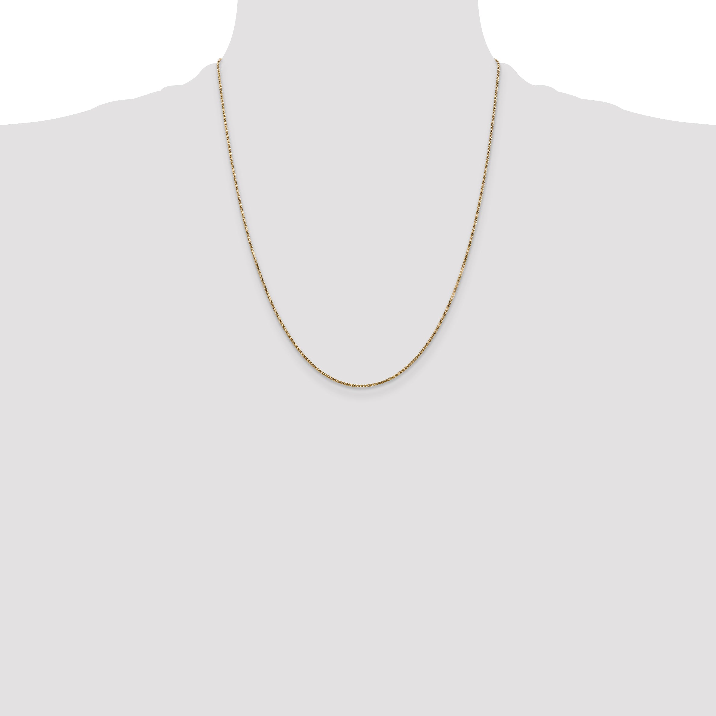 14K 22 inch 1.05mm Diamond-cut Spiga with Lobster Clasp Chain