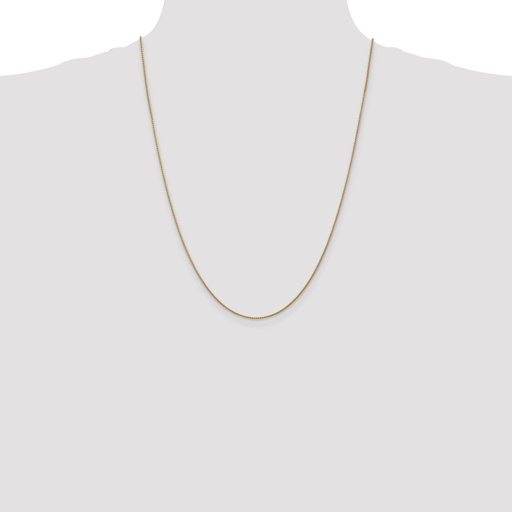 14K 24 inch 1.05mm Diamond-cut Spiga with Lobster Clasp Chain