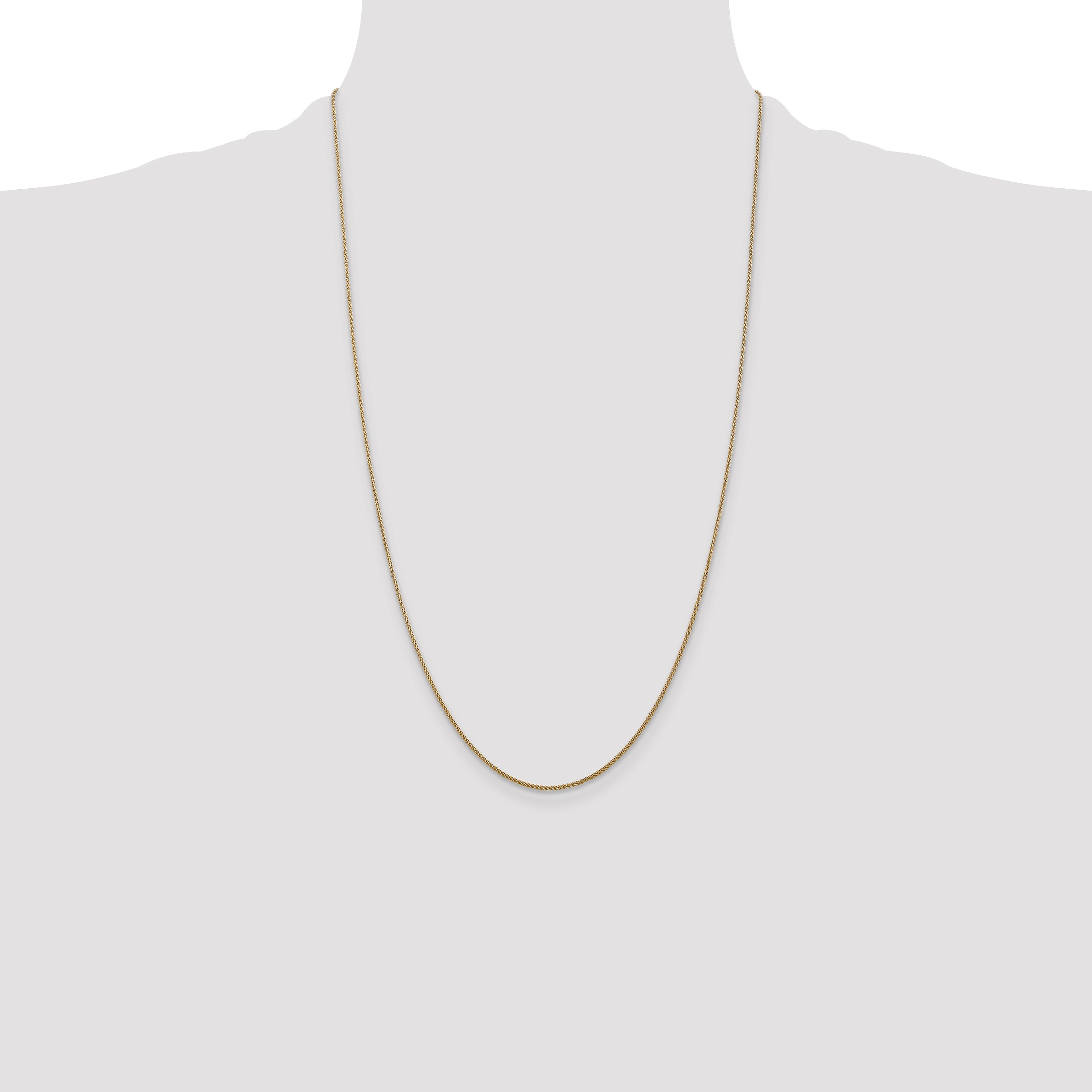 14K 26 inch 1.05mm Diamond-cut Spiga with Lobster Clasp Chain