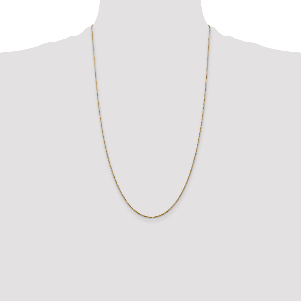 14K 26 inch 1.05mm Diamond-cut Spiga with Lobster Clasp Chain
