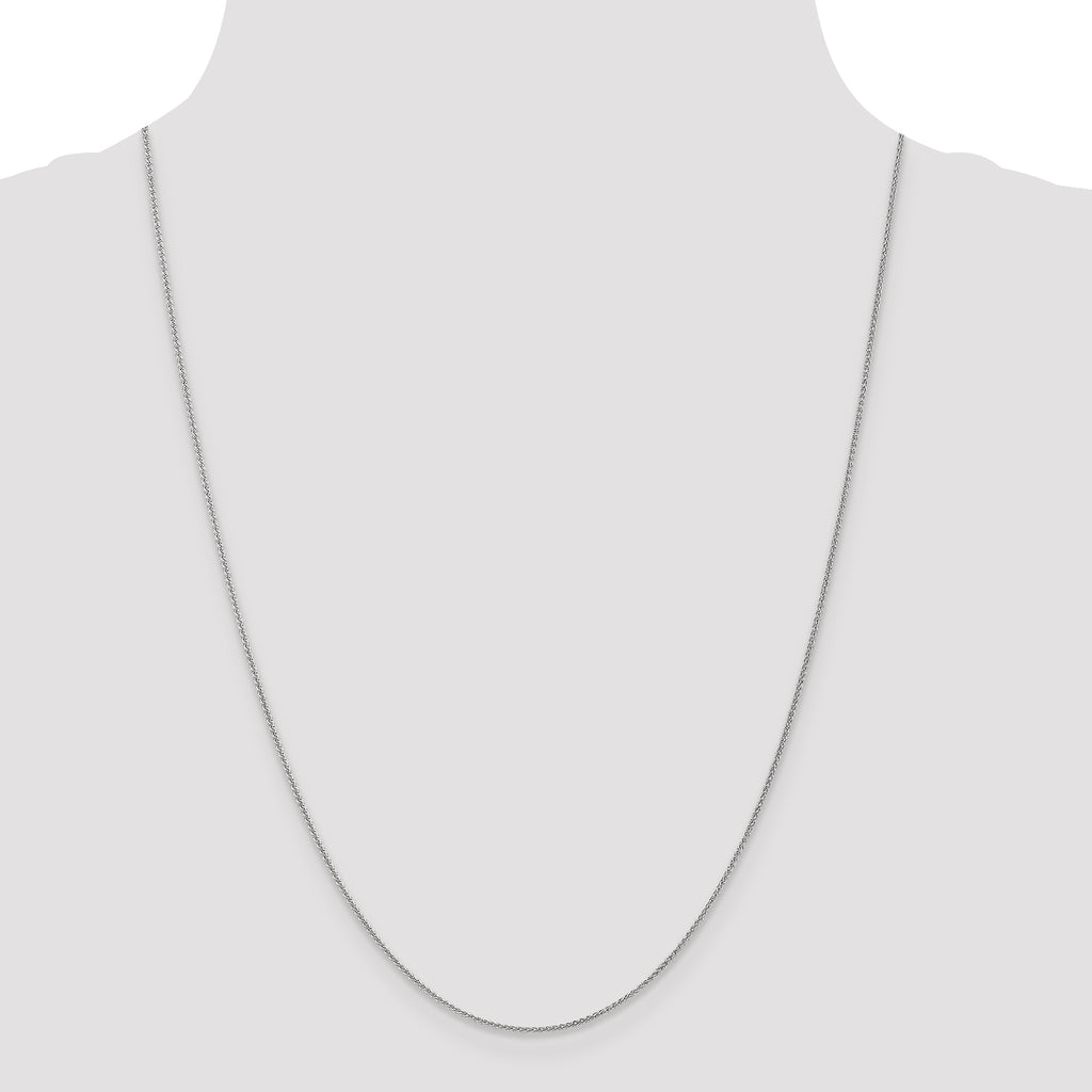 14K White Gold 24 inch 1.05mm Spiga with Lobster Clasp Chain