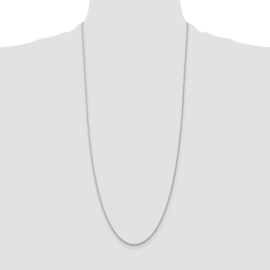 14K White Gold 30 inch 1.05mm Spiga with Lobster Clasp Chain