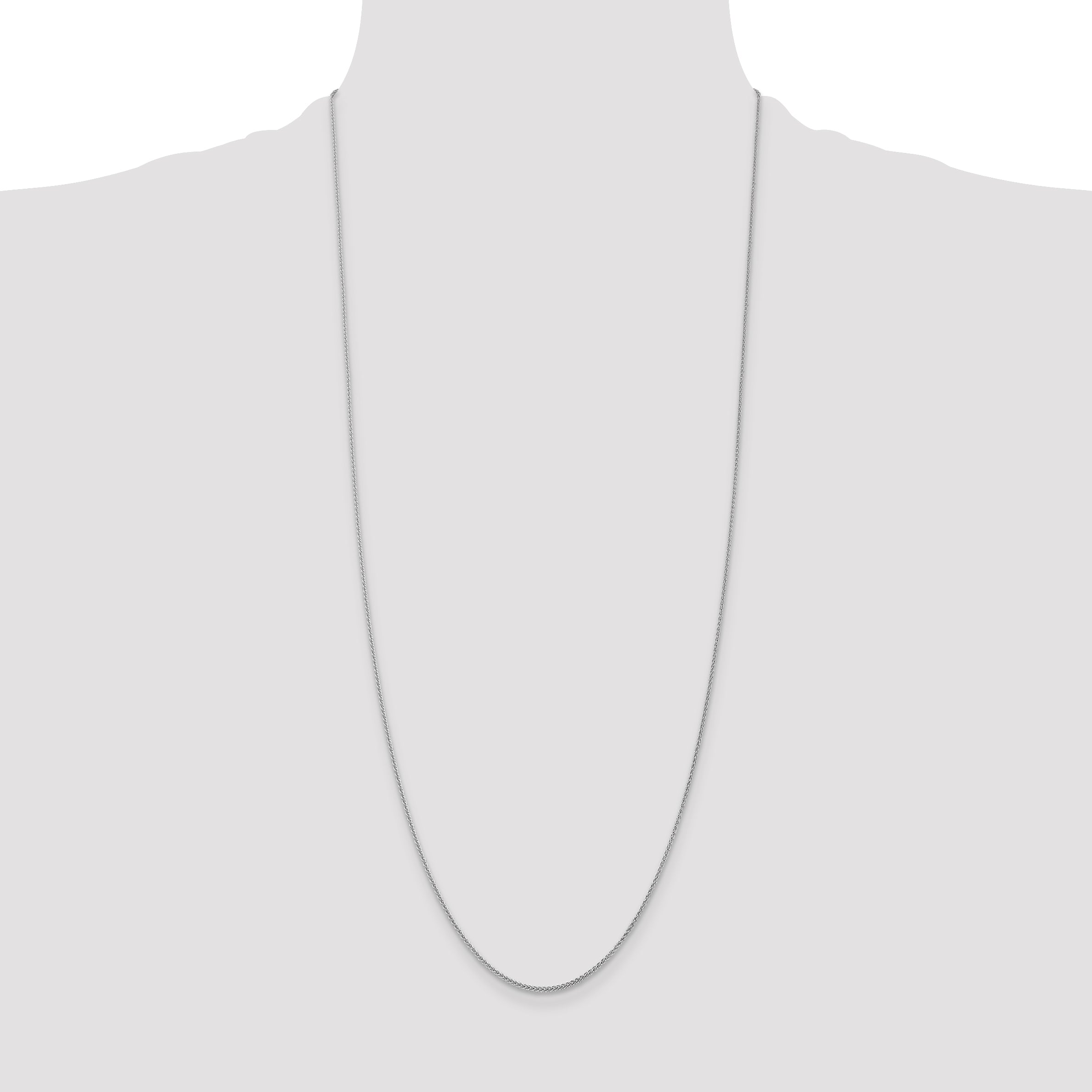 14K White Gold 30 inch 1.05mm Spiga with Lobster Clasp Chain