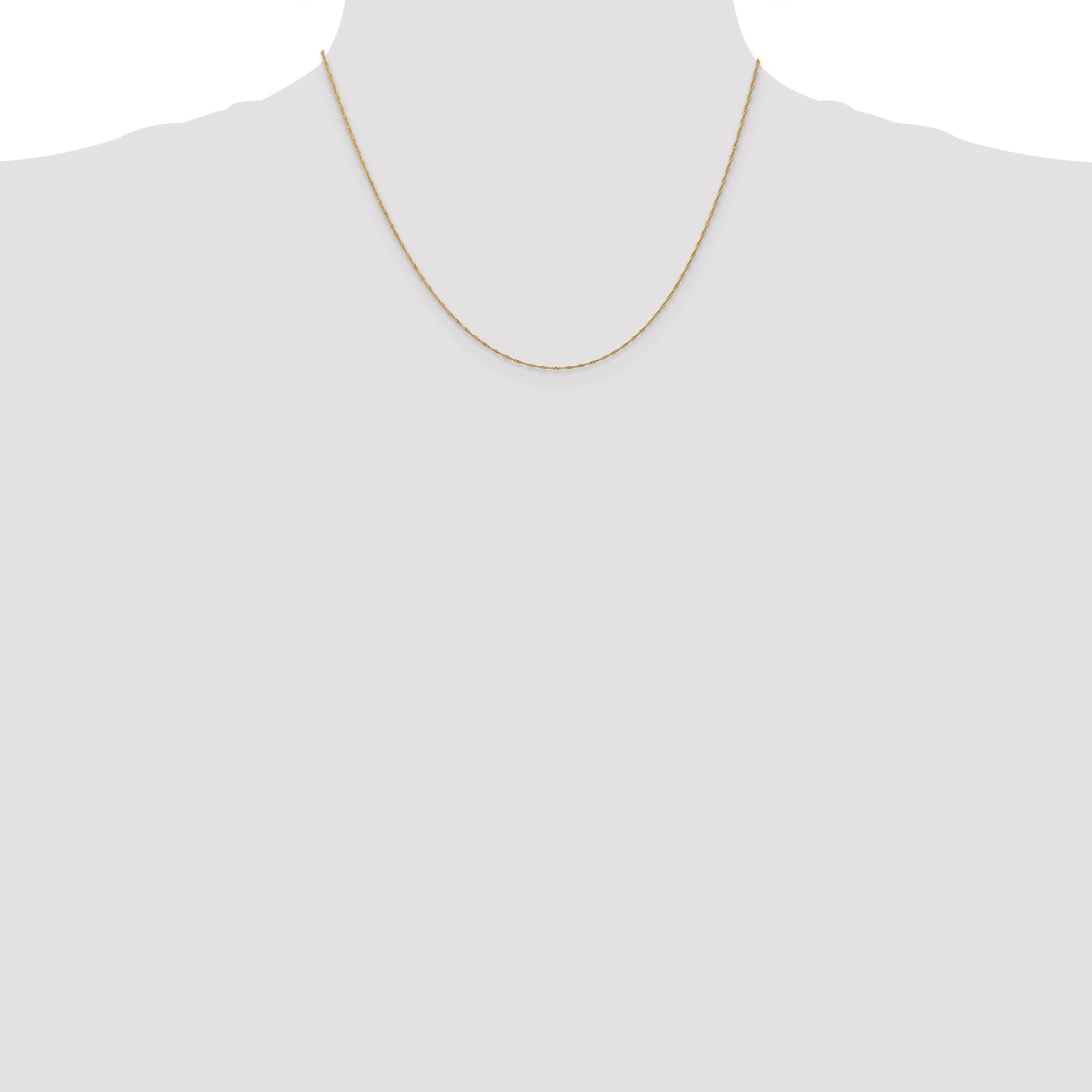14K 1mm Singapore with Spring Ring Clasp Anklet