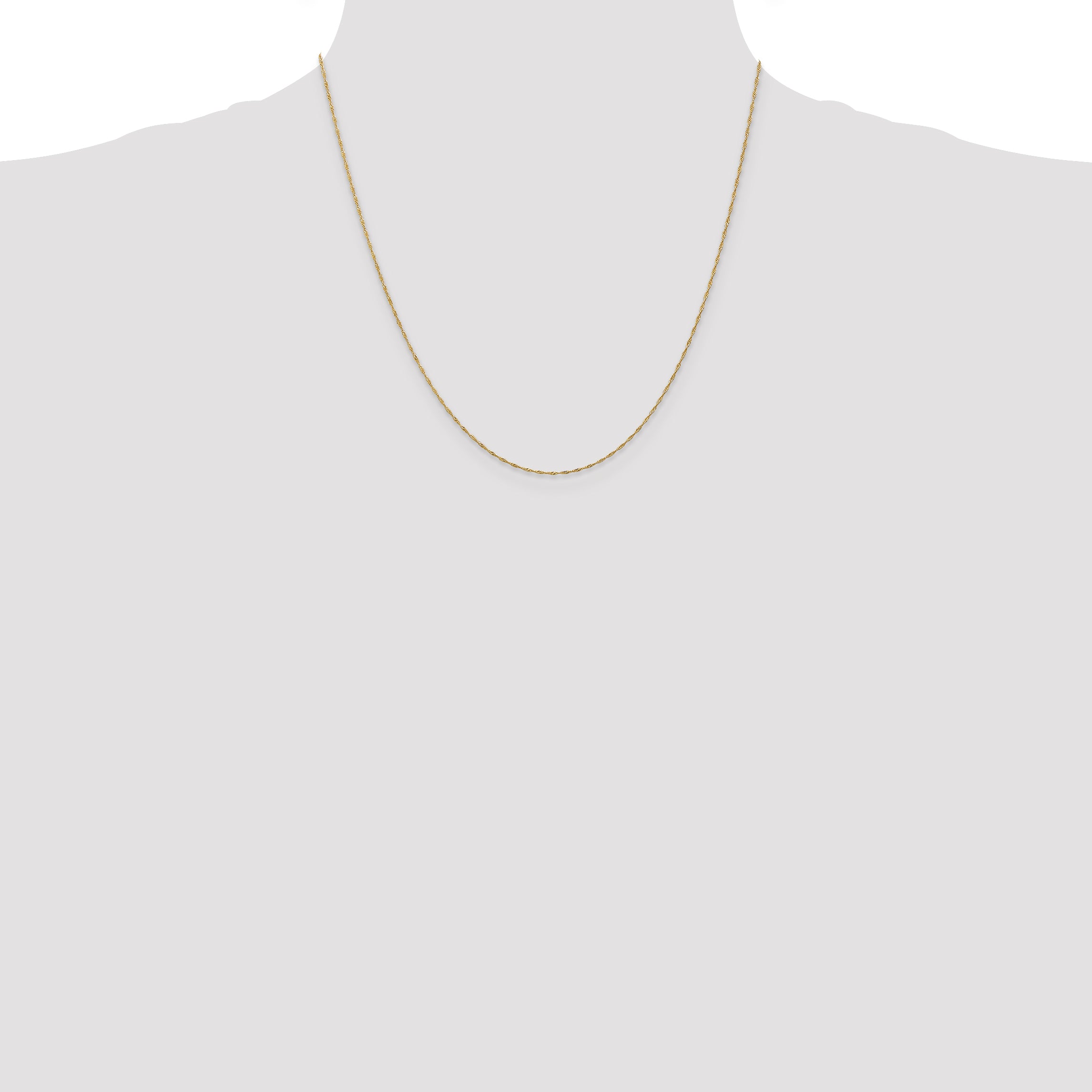 14K 20 inch 1mm Singapore with Spring Ring Clasp Chain