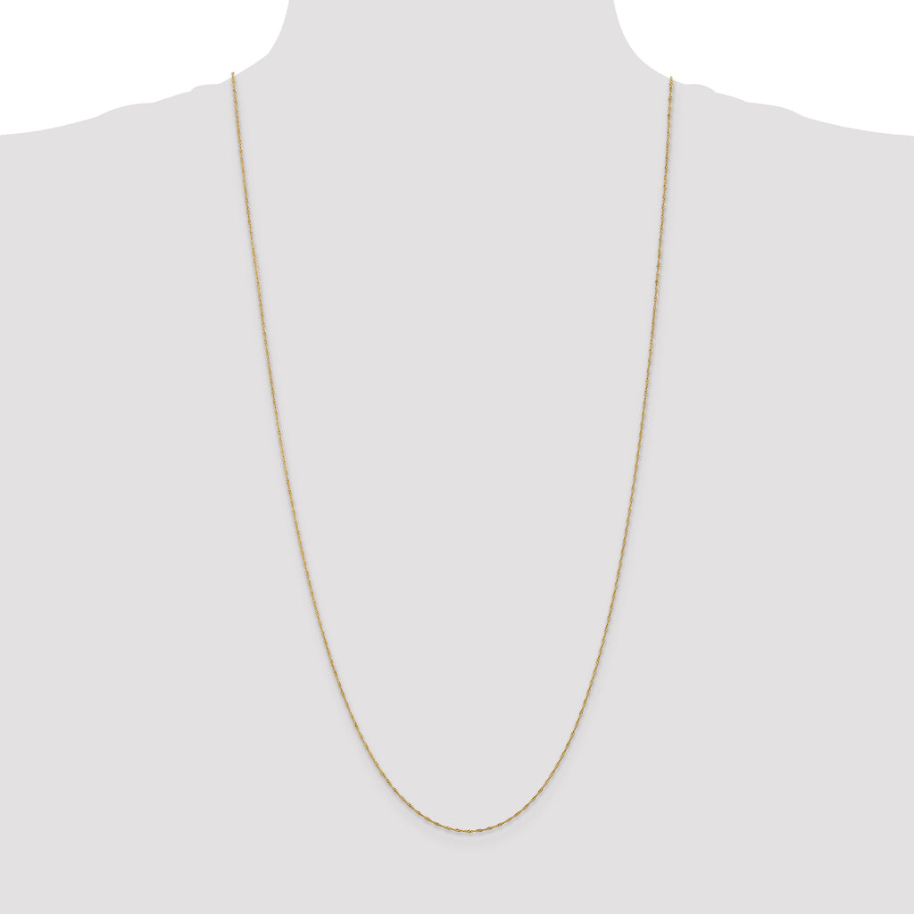 14K 1mm Singapore with Spring Ring Clasp Anklet