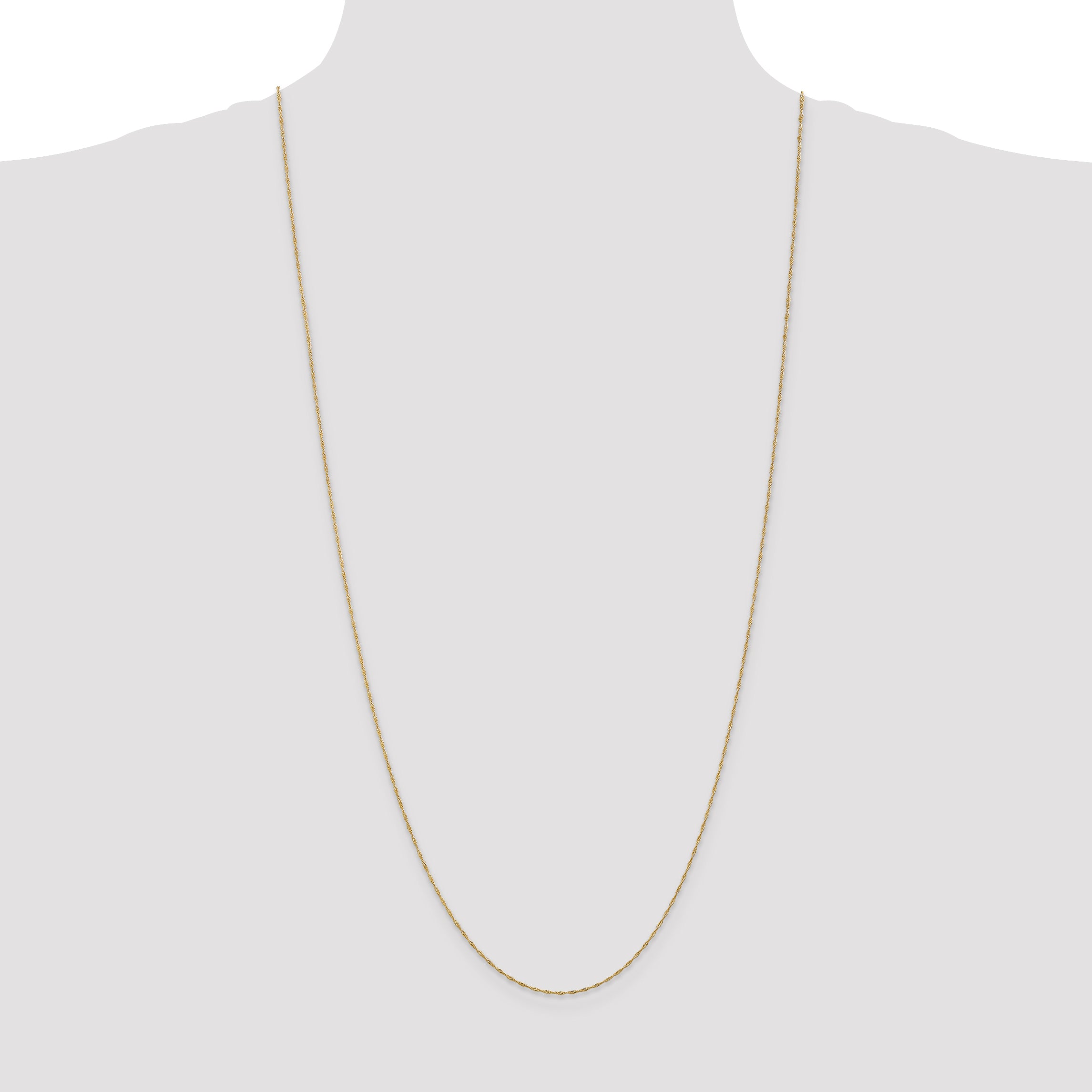 14K 1mm Singapore with Spring Ring Clasp Anklet