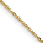 14K 1mm Singapore with Spring Ring Clasp Anklet