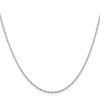 14K White Gold 1mm Singapore with Spring Ring Clasp Anklet