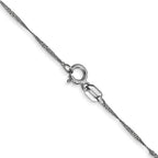 14K White Gold Solid Singapore Chain Necklace 1mm