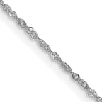 14K White Gold Solid Singapore Chain Necklace 1mm