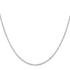 14K White Gold Solid Singapore Chain Necklace 1.1mm