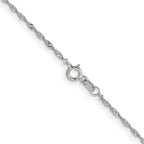 14K White Gold 1.10mm Singapore with Spring Ring Clasp Anklet