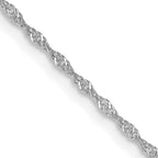 14K White Gold Solid Singapore Chain Necklace 1.1mm