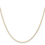 14K Yellow Gold Solid Diamond-Cut Cable Chain Necklace 0.95mm
