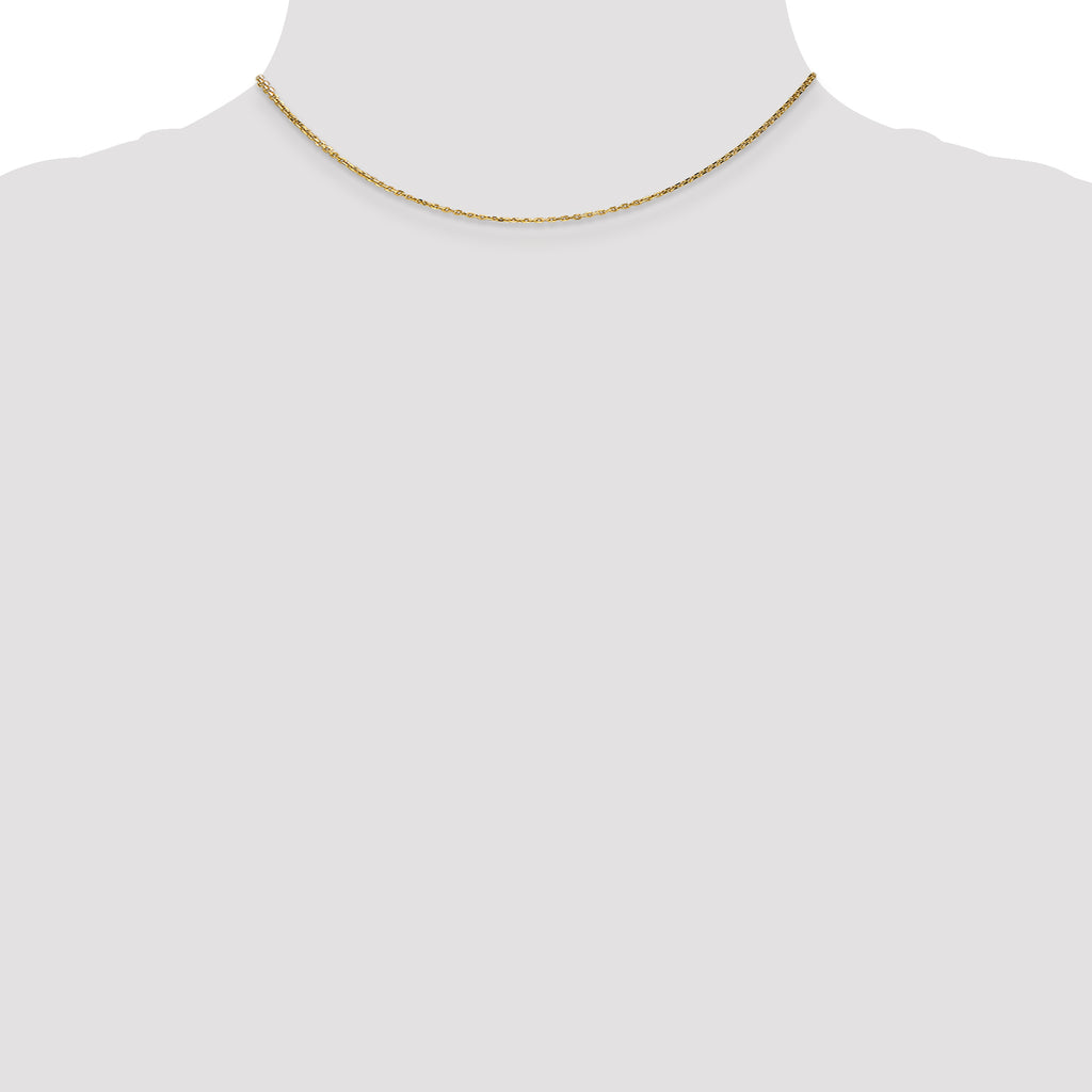 14K .95mm Diamond-Cut Cable with Lobster Clasp Anklet