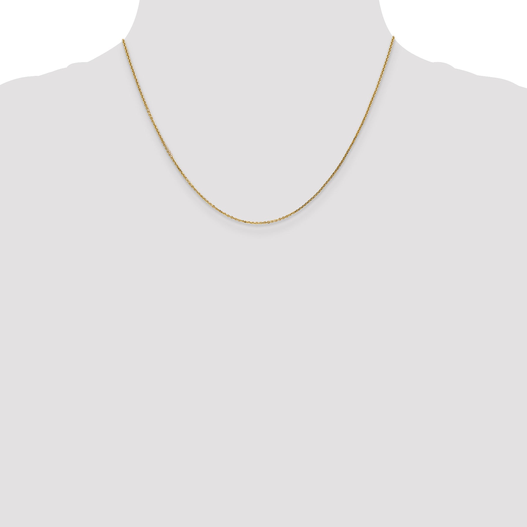 14K .95mm Diamond-Cut Cable with Lobster Clasp Anklet